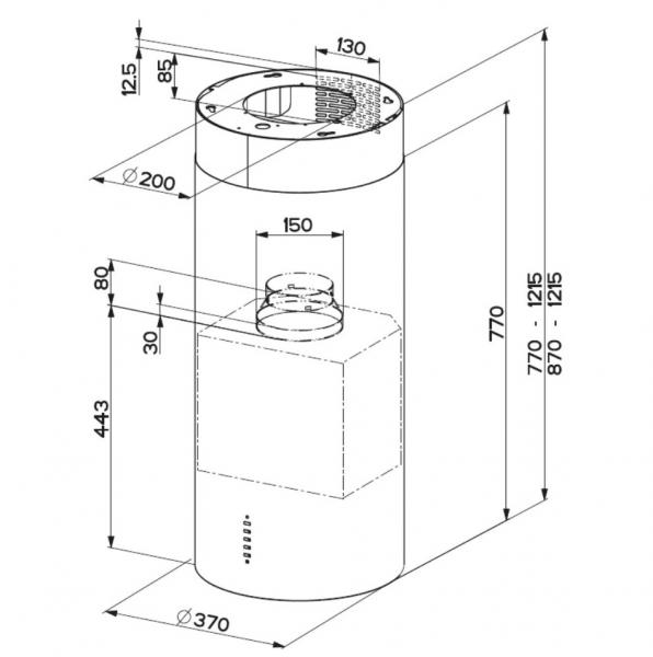 Eico Cylindra I X EV8 frith&aelig;ngende emh&aelig;tte - Rustfrit st&aring;l