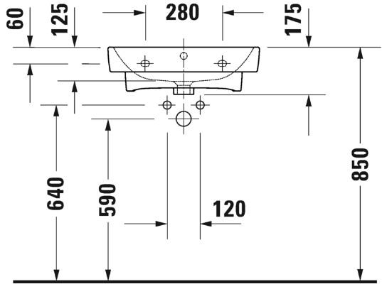 Duravit No.1 55 h&aring;ndvask t/v&aelig;g eller m&oslash;bel