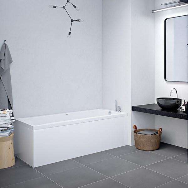 Str&oslash;mberg Delta badekar t/indbygning - 170 x 70 - 1 rygl&aelig;n