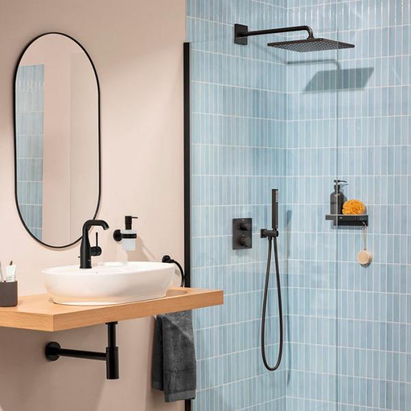 Grohe Precision Vitalio Rain Cube 310 komplet brusesystem t/indbygning - Mat sort
