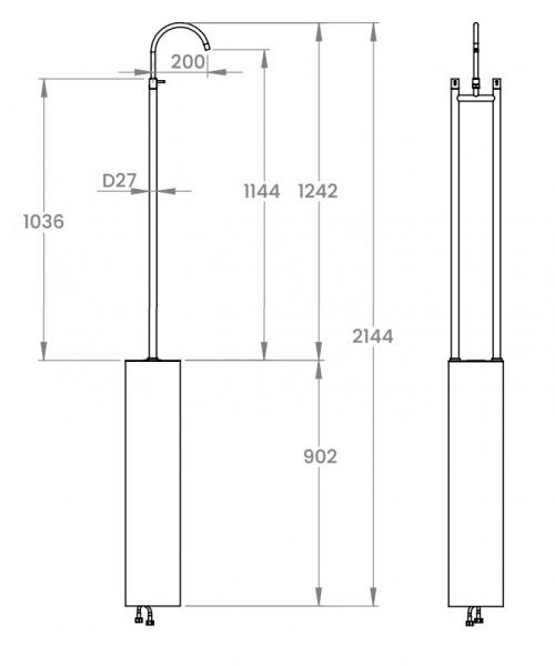 Frostline Eqi fritst&aring;ende k&oslash;kkenarmatur inkl. br&oslash;nd - Rustfrit st&aring;l