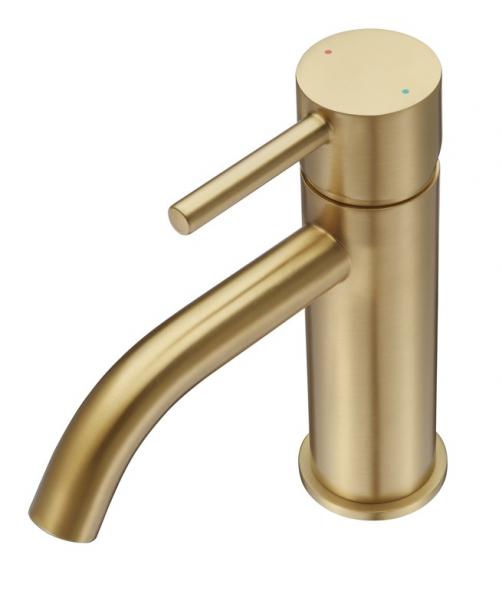 Nortiq Fordham h&aring;ndvaskarmatur m/bundventil - B&oslash;rstet messing