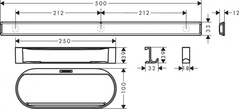 Hansgrohe WallStoris s&aelig;t til bruser - Mat hvid