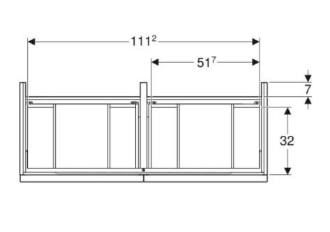 Geberit Icon underskab 119 cm -  Hvid h&oslash;jglans