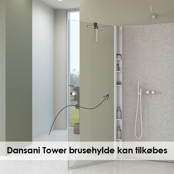 Dansani Match A+A brusehj&oslash;rne - 80x80 cm - Klar glas/matkrom