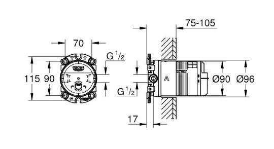 Grohe Cube SmartControl 310 komplet brusesystem m/SmartActive brus til indbygning - Steel