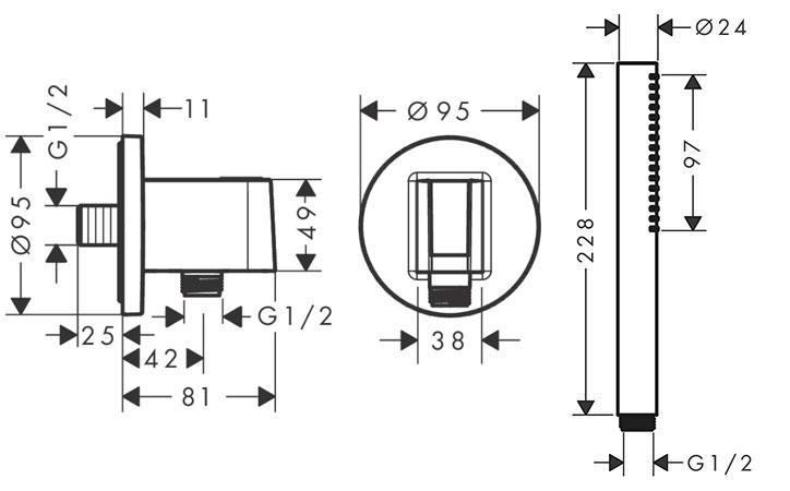 hansgrohe ShowerSelect Comfort S komplet brusesystem til indbygning - B&oslash;rstet bronze