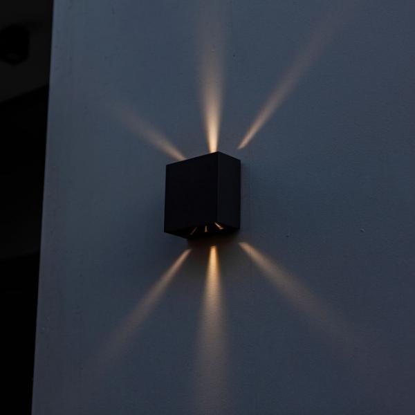 Lutec Architectural Gemini Beams udend&oslash;rslampe til v&aelig;g - Mat sort