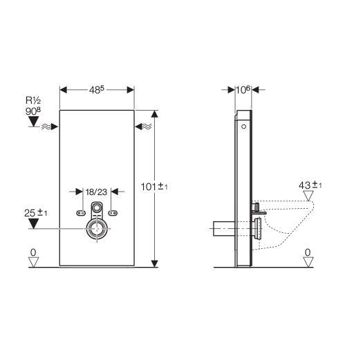 Geberit Monolith Plus cisterne til v&aelig;gh&aelig;ngt toiletsk&aring;l - Hvid