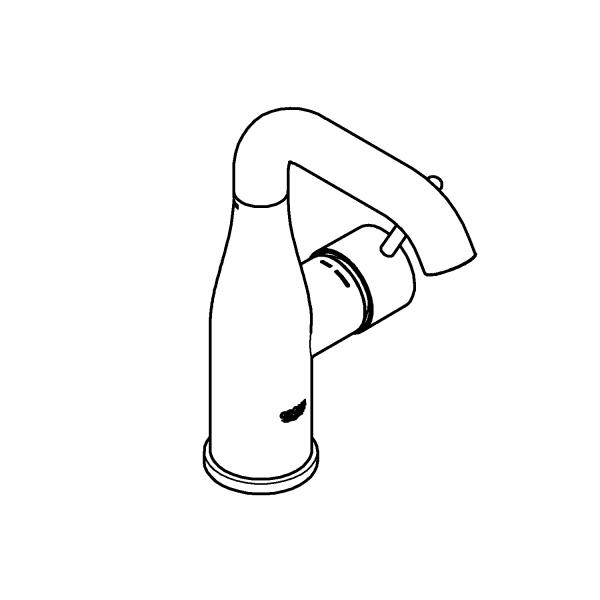 Grohe Essence New M h&aring;ndvaskarmatur u/bundventil m/svingtud - Krom