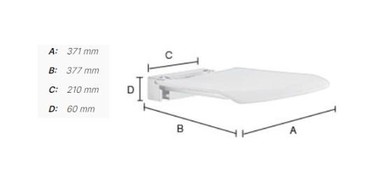 Smedbo Living v&aelig;gh&aelig;ngt klaps&aelig;de - Krom/hvid