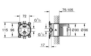Grohe SmartControl komplet brusesystem med SmartActive og Sena til indbygning - B&oslash;rstet Cool Sunrise