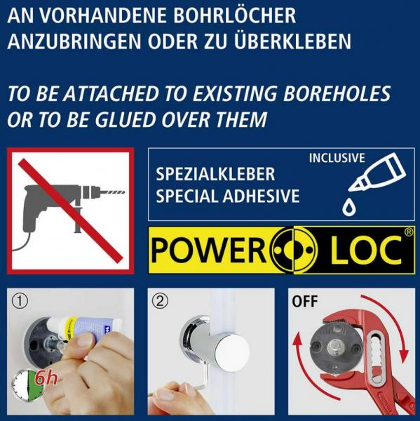 Wenko bruses&aelig;t m/12 LED farver i brusestang - &Oslash;120 - Kan ogs&aring; limes