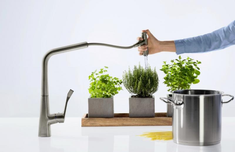 Hansgrohe Metris Select 320 k&oslash;kkenarmatur m/udtr&aelig;k - Krom