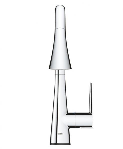 Grohe Zedra Touch elektronisk k&oslash;kkenarmatur m/udtr&aelig;ksbruser - Krom