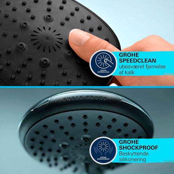 Grohe Vitalio Comfort 110 h&aring;ndbruser 2 sprays inkl. bruseslange