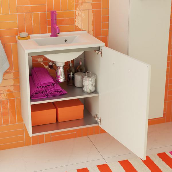 Dansani Mido+ m&oslash;bels&aelig;t 50 m/Amber mini h&aring;ndvask - Hvid mat