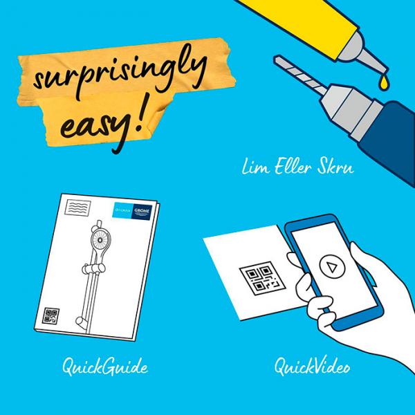 Grohe Vitalio Start 110 bruses&aelig;t 2 sprays inkl. brusehylde