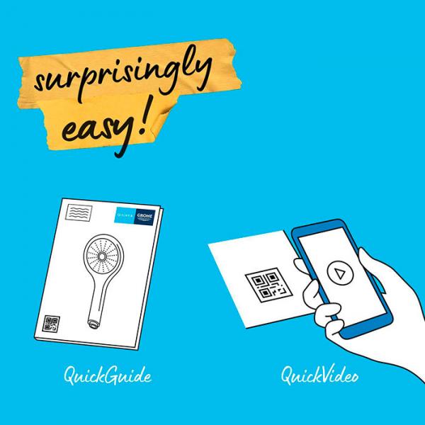 Grohe Vitalio Start 110 h&aring;ndbruser 1 spray inkl. bruseslange og WaterSaving