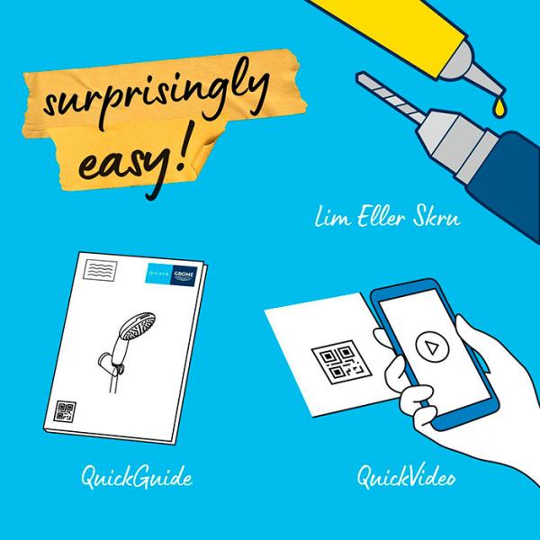 Grohe Vitalio Start 110 h&aring;ndbrusers&aelig;t - 1 spray